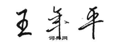 駱恆光王年平行書個性簽名怎么寫