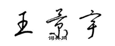 梁錦英王景宇草書個性簽名怎么寫