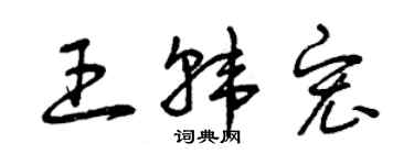 曾慶福王韓宏草書個性簽名怎么寫