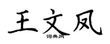 丁謙王文鳳楷書個性簽名怎么寫