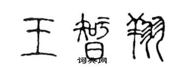 陳聲遠王智翔篆書個性簽名怎么寫