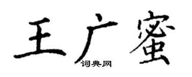 丁謙王廣蜜楷書個性簽名怎么寫