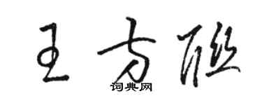 駱恆光王方聯草書個性簽名怎么寫