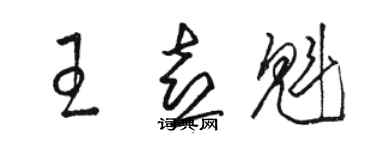 駱恆光王喜魁草書個性簽名怎么寫