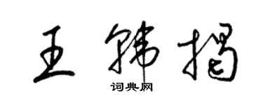 梁錦英王韓揭草書個性簽名怎么寫