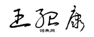 曾慶福王紀康草書個性簽名怎么寫