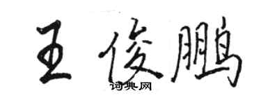 駱恆光王俊鵬行書個性簽名怎么寫