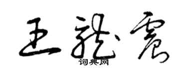 曾慶福王龍震草書個性簽名怎么寫