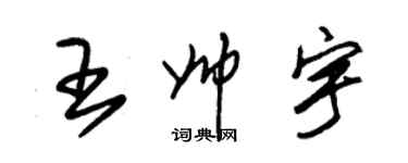 朱錫榮王帥宇草書個性簽名怎么寫