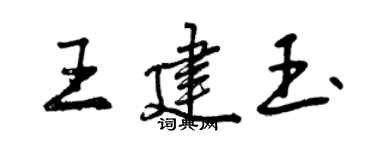 曾慶福王建玉行書個性簽名怎么寫