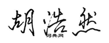 駱恆光胡浩然行書個性簽名怎么寫