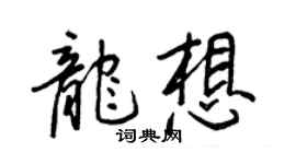 王正良龍想行書個性簽名怎么寫