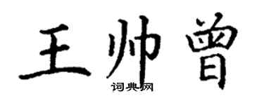 丁謙王帥曾楷書個性簽名怎么寫