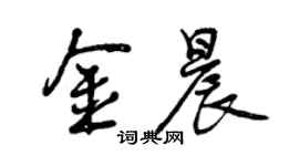 曾慶福金晨行書個性簽名怎么寫
