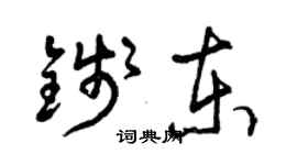 曾慶福錢東草書個性簽名怎么寫