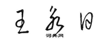 駱恆光王永日草書個性簽名怎么寫