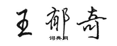 駱恆光王郁奇行書個性簽名怎么寫