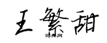 王正良王繁甜行書個性簽名怎么寫