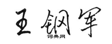 駱恆光王鋼軍行書個性簽名怎么寫