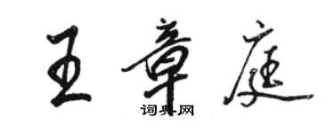 駱恆光王章庭行書個性簽名怎么寫