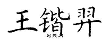 丁謙王鍇羿楷書個性簽名怎么寫