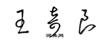 駱恆光王奇良草書個性簽名怎么寫