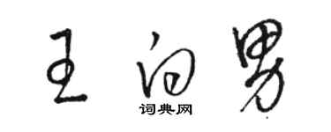 駱恆光王白男草書個性簽名怎么寫