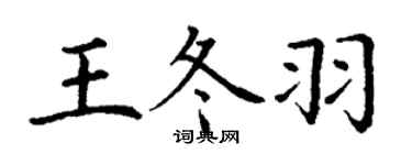 丁謙王冬羽楷書個性簽名怎么寫