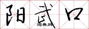 陽武口怎么寫好看