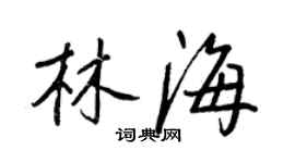 王正良林海行書個性簽名怎么寫