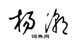 梁錦英楊潮草書個性簽名怎么寫