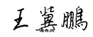 王正良王冀鵬行書個性簽名怎么寫