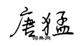 曾慶福唐猛行書個性簽名怎么寫