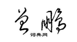 梁錦英曾鵬草書個性簽名怎么寫