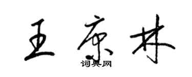 梁錦英王康林草書個性簽名怎么寫