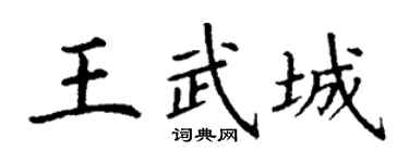 丁謙王武城楷書個性簽名怎么寫