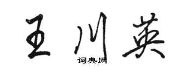 駱恆光王川英行書個性簽名怎么寫