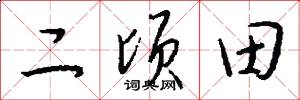 二頃田怎么寫好看