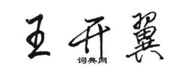 駱恆光王開翼行書個性簽名怎么寫