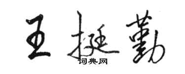 駱恆光王挺勤行書個性簽名怎么寫