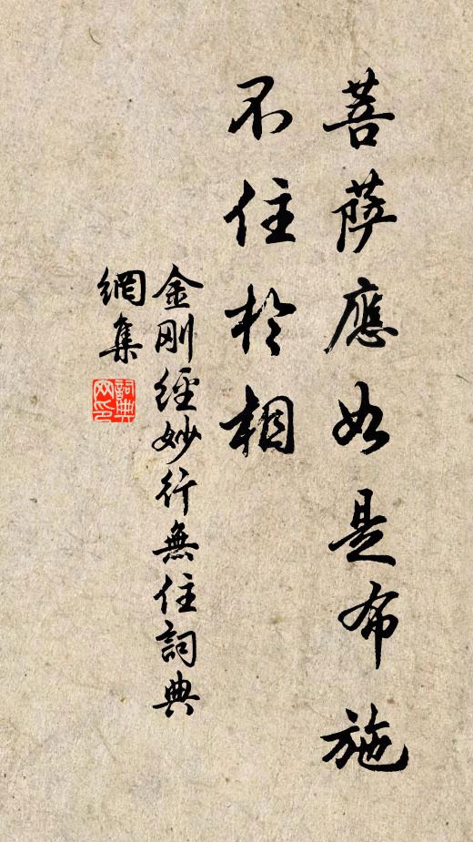 鳩摩羅什譯菩薩應如是布施。不住於相。書法作品欣賞