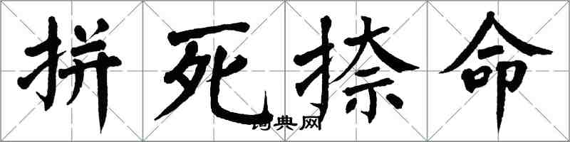 翁闓運拚死捺命楷書怎么寫