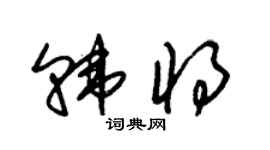 朱錫榮韓將草書個性簽名怎么寫