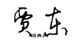 曾慶福賈東草書個性簽名怎么寫