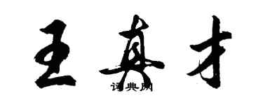 胡問遂王真才行書個性簽名怎么寫