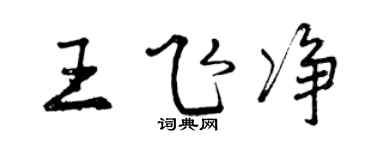 曾慶福王飛淨行書個性簽名怎么寫
