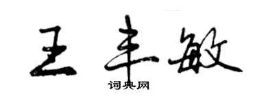 曾慶福王豐敏行書個性簽名怎么寫