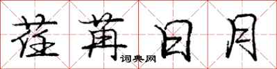 龐中華荏苒日月行書怎么寫