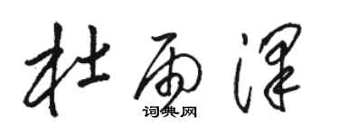 駱恆光杜雨澤草書個性簽名怎么寫