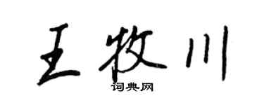 王正良王牧川行書個性簽名怎么寫
